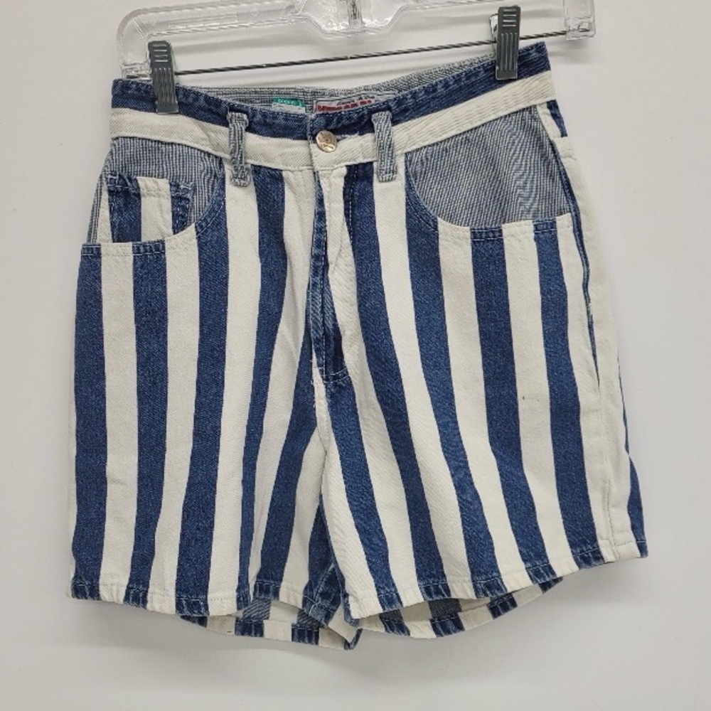 Retro Denim Whooz blooz 90s streetwear Striped denim women’s shorts